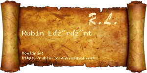 Rubin Lóránt névjegykártya